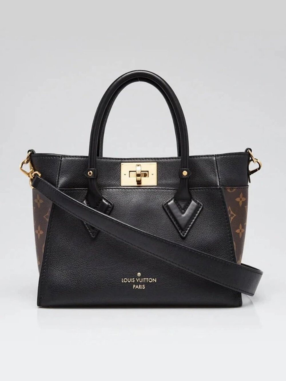 Louis Vuitton Black Nappa Leather On My Side PM Bag
